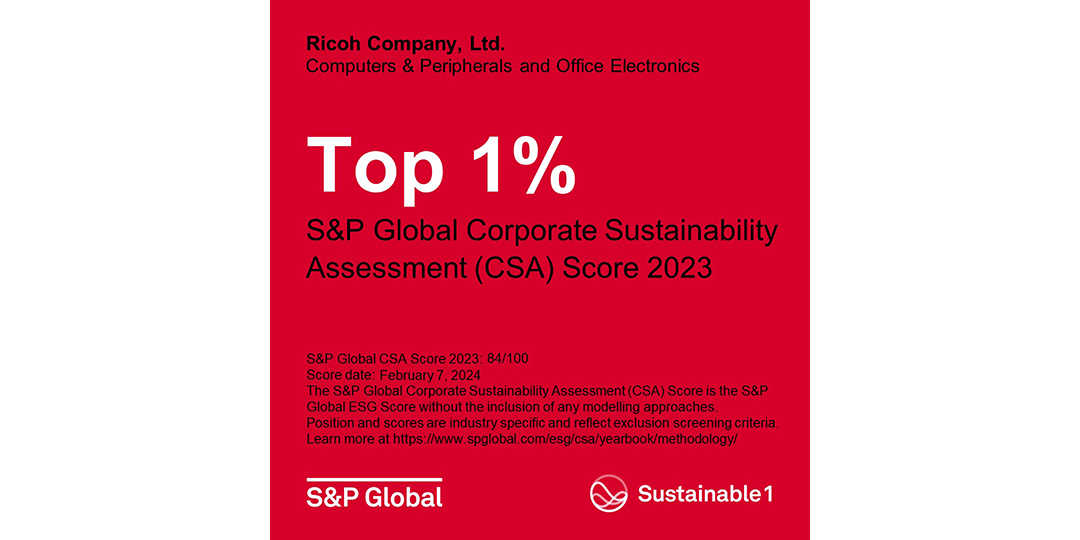 Ricoh im Sustainability Yearbook 2024 von S&P Global aufgenommen