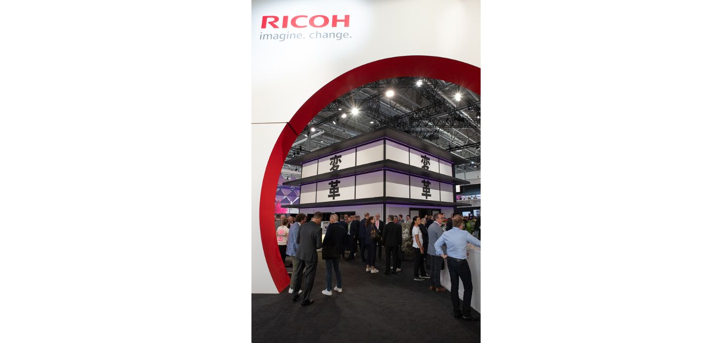 Eingang Ricoh Stand an der drupa